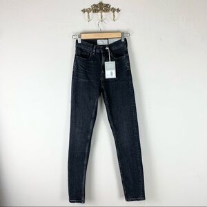 NWT NEW Everlane High Rise Skinny Jeans in Washed‎ Black Size 23 Tall